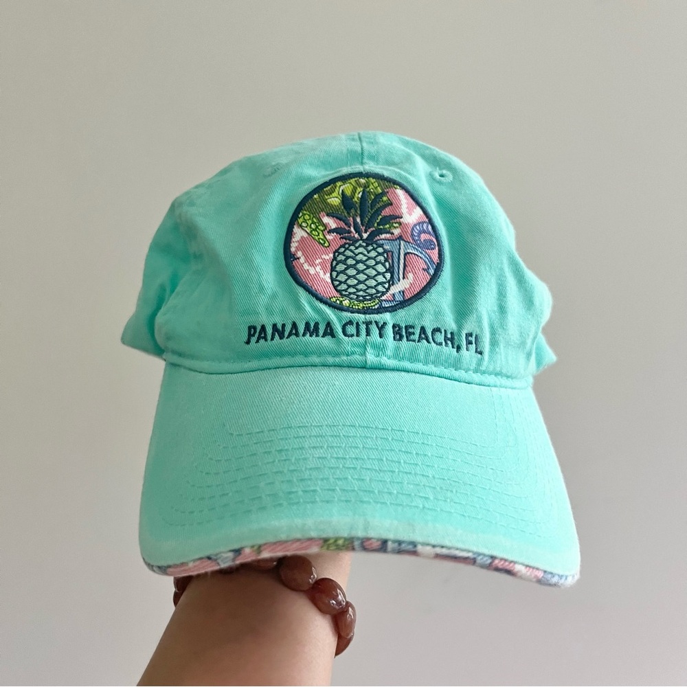 Capsmith Inc Panama City Beach Florida Cap Green w Patchwork Pineapple One Size